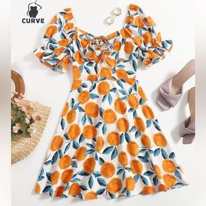 NEW orange print dress